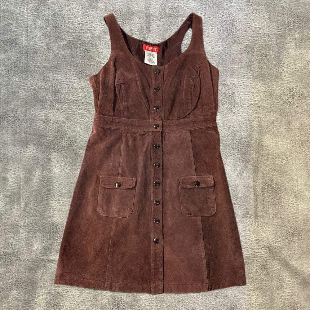 Vintage Brown Suede Esprit Mini Dress